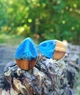 Вушні плаги каплі WoodWork дерев'яні зі смолою блакитні - изображение 4