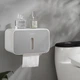 Держатель-бокс для туалетной бумаги ECOCO E1903 Белый с серым - изображение 2
