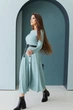 Жіноча трикотажна сукня приталена з пишною спідницею Seventeen L-XL Оливковий (2000000171944) - зображення 7