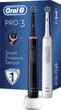 Zestaw elektrycznych szczoteczek Oral-B Pro3 3900 CrossAction Black+White - obraz 1