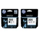 Комплект струйных картриджей HP для DJ 2320/2710/2720/4120 , HP 305 Black/Color (Set305) - изображение 1