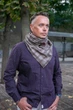 Шарф-бактус мужской "Эдинбург" большой теплый от MyScarf мокко в клетку - изображение 1