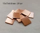 Медная пластина Heatsink 15 мм х 15 мм х 0.8 мм 20 шт золото - изображение 1