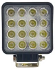 LED фара 48W 16x3W широкий луч, квадратный корпус 3500 LM LED фара рабочая квадратная 48W, 16 ламп, 10-30V - изображение 2