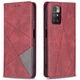 Чехол-книжка с кармашками UniCase Geometric Pattern для Xiaomi Redmi 10 / 10 (2022) / 10 Prime - Red - изображение 2