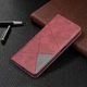 Чехол-книжка с кармашками UniCase Geometric Pattern для Xiaomi Redmi 10 / 10 (2022) / 10 Prime - Red - изображение 5