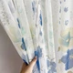 Комплект тюлевих штор в яскраві квіти Adagio Windows Decor, довга фіранка для вікна з магнітами 200 х 255см - 2шт, тюль на тасьмі Синій - зображення 2