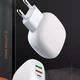 Сетевое зарядное устройство LDNIO A3510Q с кабелем Lightning |2USB/1Type-C, QC/PD, 3A/28.5| с функцией быстрой зарядки White (A3510Q) - изображение 7