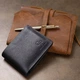 Мужское кожаное портмоне Grande Pelle leather-11552 Синее - изображение 9