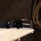 Ремень мужской из натуральной замши Vintage leather-20733 116 см Черный - изображение 7
