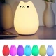 LED ночник Котик сенсорный силиконовый с 7 цветами теплым светом и мягким корпусом - изображение 10