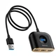 Адаптер Hub USB-Хаб Baseus Square round 4в1 USB 3.0 х 1 USB 2.0 х 3 1 м Black (CAHUB-AY01) - изображение 2
