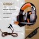 Игровые наушники Kotion Each G2000 с микрофоном и подсветкой геймерские наушники Black-Orange - изображение 1