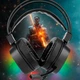 Игровые наушники с микрофоном JEDEL GH230 проводные c LED RGB подсветкой Black (GH230) - изображение 2
