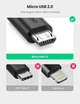 Кабель-Адаптер Ugreen OTG Micro USB круглый 12СМ черный (US133) - зображення 3