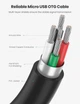 Кабель-Адаптер Ugreen OTG Micro USB круглый 12СМ черный (US133) - зображення 4