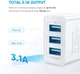 Зарядний пристрій Ugreen 5V3.1A універсальне USB на 3 порта White (50817) - зображення 7