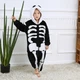 Детские Пижамы Кигуруми Kigurumi Скелет Хэлоуин Черный 130-140 см. (2022) - изображение 1