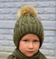 Зимова шапка Arctic ОГ 48-52 см дитяча для хлопчика на флісі із зав'язками 039-Єнот штучний темно-зелений - зображення 1