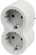 Блок Legrand Стандарт 2х2К+С фронтальные розетки Белый/Серый (694516) - изображение 1