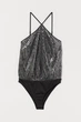 Боди с пайетками H&M M Серебристый 8150041sdm_Серебристый - изображение 1