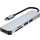 USB-хаб U&P BYL-2010N Type-C - HDMI / 2xUSB 3.0 / Card Reader Grey (BYL-2010N-GY) - зображення 1