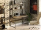 Стіл комп'ютерний письмовий з металевим каркасом в стилі Лофт (Loft) DrevoGoods посилений, прямий, робочий для дому та офісу 1000х750х600мм; метал: Чорний; дерево: Аліканте темний + стелаж з полицями (705|49) - зображення 1