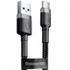 Дата кабель USB 2.0 AM to USB-C 1.0m 3A grey-black Baseus (CATKLF-BG1) - зображення 2