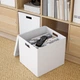 Коробка для зберігання з кришкою, біла 32x35x32 см, TJENA IKEA - зображення 3