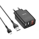 Зарядне мережеве HOCO C86A Illustrious (2USB 2.4A) Micro USB Чорний - изображение 1