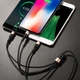 Дата кабель Hoco Xpress X26 3in1 Lightning -MicroUSB-Type-C (1m) Чорний / Золотий - зображення 4