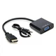 Конвертер відеосигналу UKC HDMI to VGA + аудіо Чорний - зображення 1