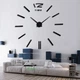 Часы настенные 3D DIY Clock Большие Черные Стрелка 31 см Необычные 3Д Наклейка стикер для дома и офиса GS-3726 - изображение 1