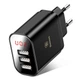 Мережевий зарядний пристрій Baseus Mirror Lake Intelligent Digital Display 3USB Travel Charger 3.4 A (EU) Black (CCALL-BH01) - зображення 2