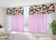 3D - Фото Шторы и тюль PHOTODECOR "Цветочные ламбрекены на розовом фоне" - изображение 2