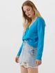 Кардиган вязаный женский Stradivarius 01612730050 M Голубой - изображение 2