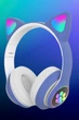 Беспроводные детские блютуз наушники с MicroSD и FM-Радио STN-28 Bluetooth со светящимися кошачьими ушками (Синие) - изображение 1