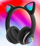 Беспроводные детские блютуз наушники с MicroSD и FM-Радио STN-28 Bluetooth со светящимися кошачьими ушками (Черные) - изображение 1