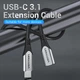 Удлинитель Type-C-Type-C 3.1 Vention Nylon M/F Thunderbolt 3 4K 60Hz PD 60W 5Gbps 3A 1m Grey (TABHF) - изображение 2