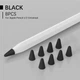 Чехол TPU Goojodoq для наконечника стилуса Apple Pencil (1-2 поколение) (8шт) Black - изображение 1