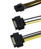 Кабель переходник 2x SATA 15 Pin -> 8 (6+2) pin GPU PCI-E 18AWG (529814170) Черно-Желтый - изображение 12