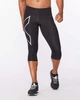 Мужские компрессионные 3/4 тайтсы 2XU, Core Compression 3/4 Tights, L, черный/серебристый логотип - изображение 1