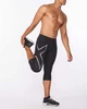 Мужские компрессионные 3/4 тайтсы 2XU, Core Compression 3/4 Tights, L, черный/серебристый логотип - изображение 2