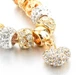 Браслет зі стразами у стилі Пандора PANDORA "Шарм" Gold Charm 18 - 23 см Сережки Шарм у Подарунок - зображення 3