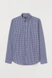 Рубашка H&M S бело синий клетка 811781758 - изображение 1