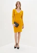 Класична жіноча пряма сукня міді Подіум 17266-MUSTARD XL Гірчичний - зображення 2