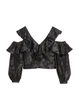 Топ-блузка H&M 34 Чорний 0571048_дл.рук.відкрит.плечі - зображення 1