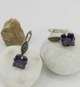 Серьги из серебра ( в футляре) с капельным серебром и куб. цирконами "Квадраты" (103729/68) - изображение 2