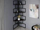 Стеллаж угловой с металлическим каркасом в стиле Лофт (Loft) DrevoGoods усиленный, напольный (пристенный) для дома и офиса с 3 полками для книг и вещей 520x1760x520мм; металл: Черный; дерево: Венге (829|30) - изображение 1