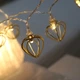 Светодиодная гирлянда металлические Сердечки 10 LED на батарейках 2 м Желтый - изображение 7